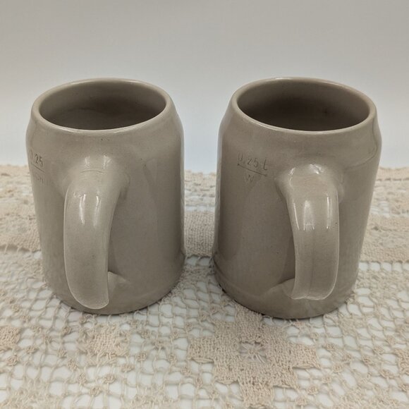 Pair of Adorable Stoneware Mugs / Steins Adorned with Vintage Style Bears - Picture 4 of 8